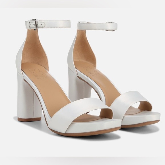 Naturalizer White Block Heel Sandals - Picture 4 of 8